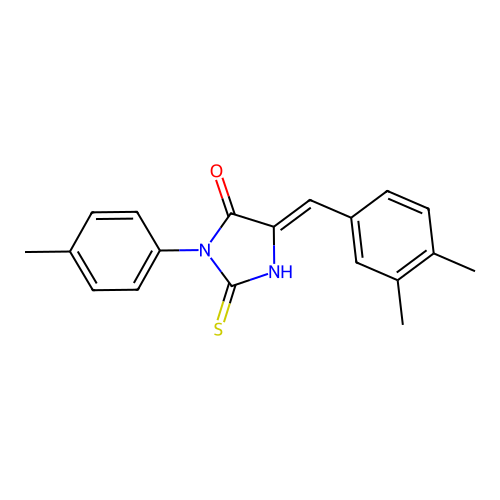 Hydantoin, 5-(3,4-dimethylbenzylidene)-2-thio-3-(p-tolyl)- structure