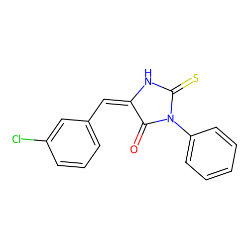 Hydantoin, 5-(m-chlorobenzylidene)-3-phenyl-2-thio- structure