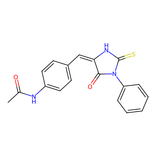Acetamide, N-(3-((5-oxo-1-phenyl-2-thioxo-4-imidazolidinylidene)methyl)phenyl)- structure