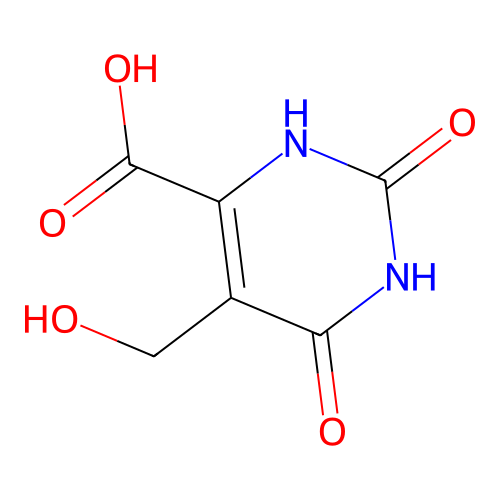 5-(Hydroxymethyl)-2,6-dioxo-1,2,3,6-tetrahydropyrimidine-4-carboxylic acid structure