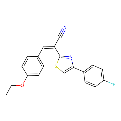 (2Z)-3-(4-ethoxyphenyl)-2-[4-(4-fluorophenyl)-1,3-thiazol-2-yl]prop-2-enenitrile structure