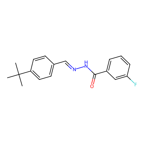 N-[(E)-(4-tert-butylphenyl)methylideneamino]-3-fluorobenzamide structure