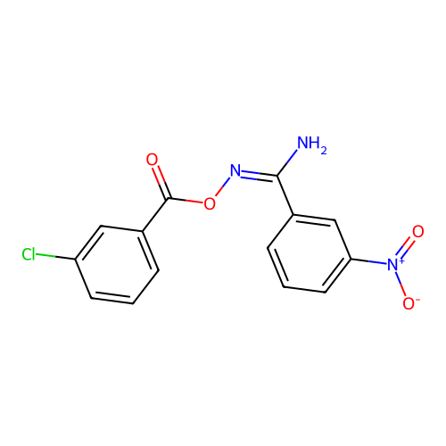 [(E)-[amino-(3-nitrophenyl)methylidene]amino] 3-chlorobenzoate structure