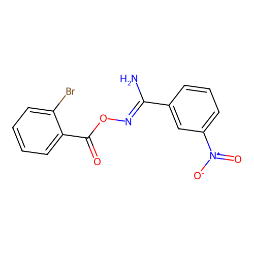 N'-{[(2-bromophenyl)carbonyl]oxy}-3-nitrobenzenecarboximidamide structure