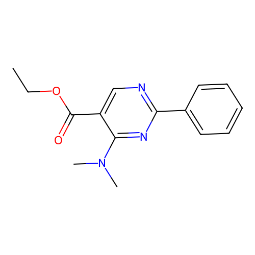 Ethyl 4-(dimethylamino)-2-phenyl-5-pyrimidinecarboxylate structure