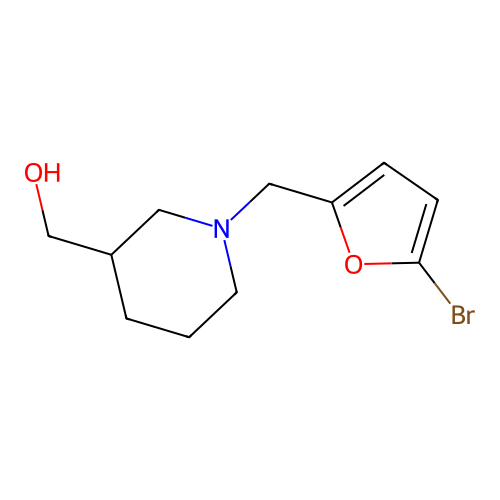 [1-[(5-Bromofuran-2-yl)methyl]piperidin-3-yl]methanol structure