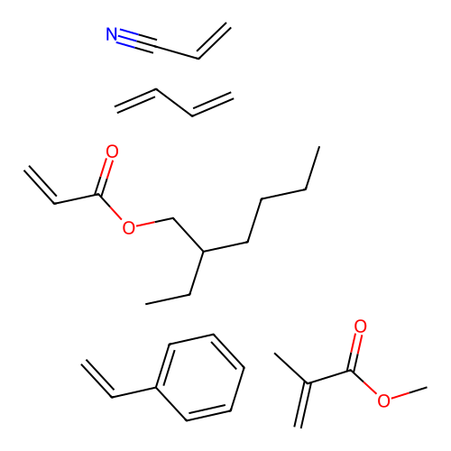 (C11-H20-O2.C8-H8.C5-H8-O2.C4-H6.C3-H3-N)x- structure