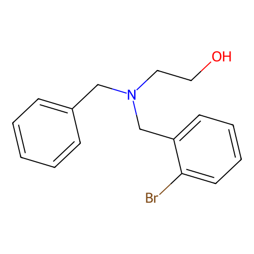 2-[Benzyl-[(2-bromophenyl)methyl]amino]ethanol structure