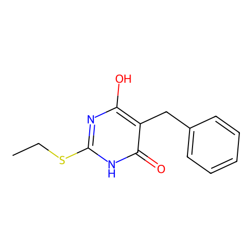 5-benzyl-2-(ethylsulfanyl)-6-hydroxypyrimidin-4(3H)-one structure
