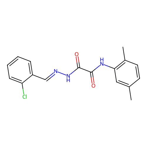 N'-[(E)-(2-chlorophenyl)methylideneamino]-N-(2,5-dimethylphenyl)oxamide structure