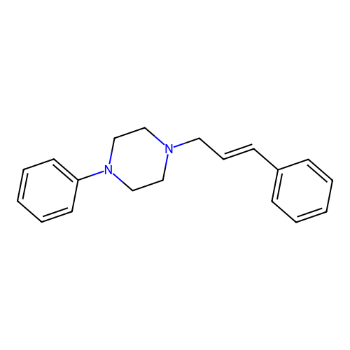 1-phenyl-4-[(E)-3-phenylprop-2-enyl]piperazine structure