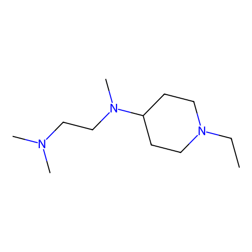 N-(1-ethyl-4-piperidinyl)-N,N',N'-trimethyl-1,2-ethanediamine structure