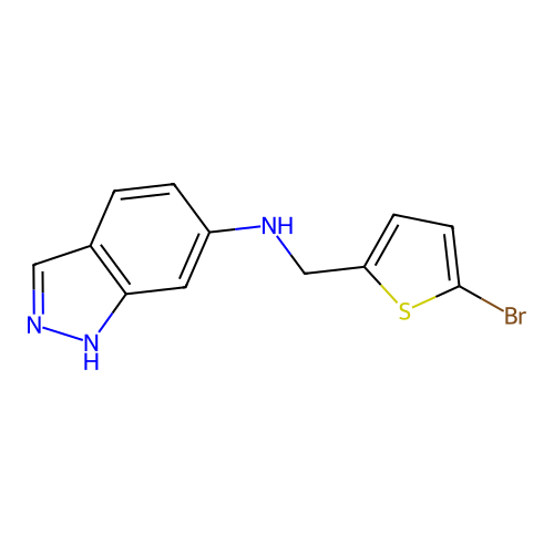 N-[(5-bromothiophen-2-yl)methyl]-1H-indazol-6-amine structure