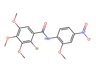 2-bromo-3,4,5-trimethoxy-N-(2-methoxy-4-nitrophenyl)benzamide structure