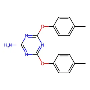 4,6-Bis(4-methylphenoxy)-1,3,5-triazin-2-amine structure
