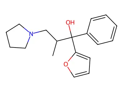 1-(Furan-2-yl)-2-methyl-1-phenyl-3-(pyrrolidin-1-yl)propan-1-ol structure