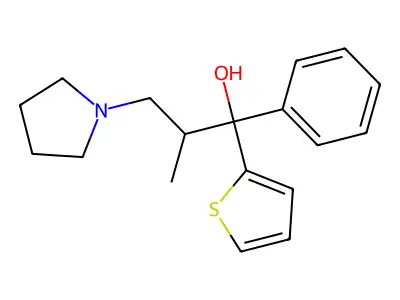 1-Pyrrolidinepropanol, beta-methyl-alpha-phenyl-alpha-2-thienyl- structure