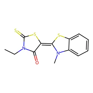 3-ethyl-5-(3-methyl-3H-benzothiazol-2-ylidene)-2-thioxothiazolidin-4-one structure