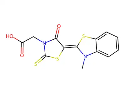 3-Thiazolidineacetic acid, 5-(3-methyl-2(3H)-benzothiazolylidene)-4-oxo-2-thioxo- structure