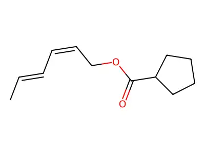 Hexa-2,4-dienyl cyclopentanecarboxylate structure