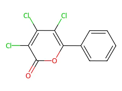 6-Phenyl-3,4,5-trichloro-2H-pyran-2-one structure