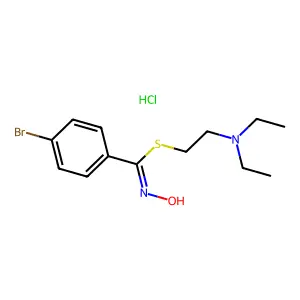 2-(diethylamino)ethyl 4-bromo-N-hydroxybenzenecarboximidothioate;hydrochloride structure