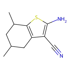 2-Amino-5,7-dimethyl-4,5,6,7-tetrahydro-1-benzothiophene-3-carbonitrile structure