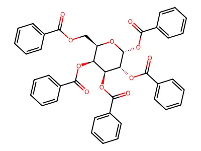 [(2R,3S,4S,5R,6R)-3,4,5,6-tetrabenzoyloxyoxan-2-yl]methyl benzoate structure