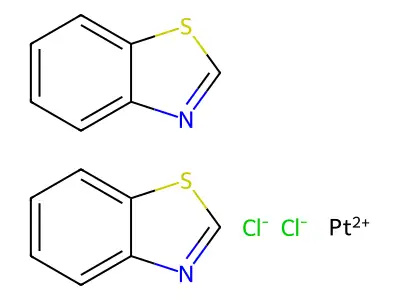 dichlorbis(benzothiazole)platinum(II) structure