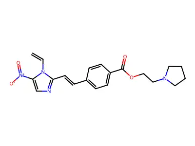 2-pyrrolidin-1-ylethyl 4-[(E)-2-(1-ethenyl-5-nitroimidazol-2-yl)ethenyl]benzoate structure