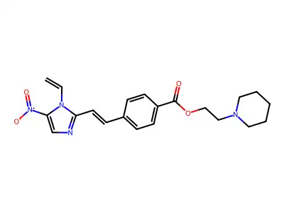 2-Piperidin-1-ylethyl 4-[2-(1-ethenyl-5-nitroimidazol-2-yl)ethenyl]benzoate structure