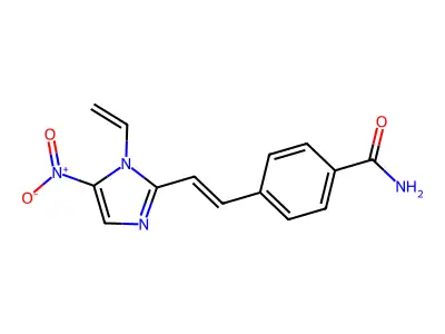 4-[2-(1-Ethenyl-5-nitroimidazol-2-yl)ethenyl]benzamide structure