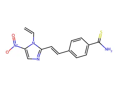 4-[2-(1-Ethenyl-5-nitroimidazol-2-yl)ethenyl]benzenecarbothioamide structure