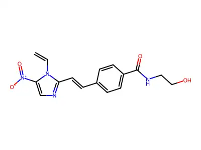 4-[(E)-2-(1-ethenyl-5-nitroimidazol-2-yl)ethenyl]-N-(2-hydroxyethyl)benzamide structure