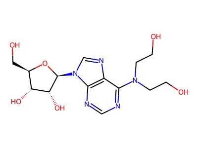 2-[6-[bis(2-hydroxyethyl)amino]purin-9-yl]-5-(hydroxymethyl)oxolane-3,4-diol structure