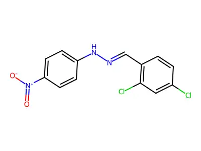 N-[(2,4-dichlorophenyl)methylideneamino]-4-nitroaniline structure
