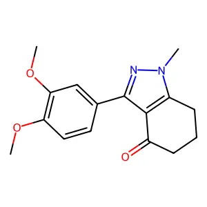 3-(3,4-dimethoxyphenyl)-1-methyl-1,5,6,7-tetrahydro-4H-indazol-4-one structure