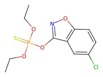 Phosphorothioic acid, O-(5-chloro-1,2-benzisoxazol-3-yl) O,O-diethyl ester structure