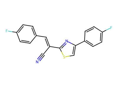 3-(4-Fluorophenyl)-2-[4-(4-fluorophenyl)-1,3-thiazol-2-yl]acrylonitrile structure