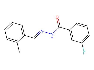 3-fluoro-N-[(E)-(2-methylphenyl)methylideneamino]benzamide structure