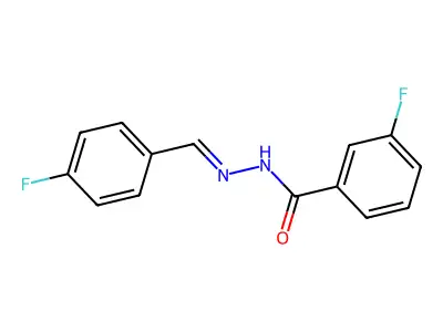 3-fluoro-N-[(E)-(4-fluorophenyl)methylideneamino]benzamide structure