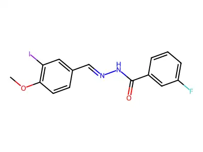 3-fluoro-N-[(E)-(3-iodo-4-methoxyphenyl)methylideneamino]benzamide structure