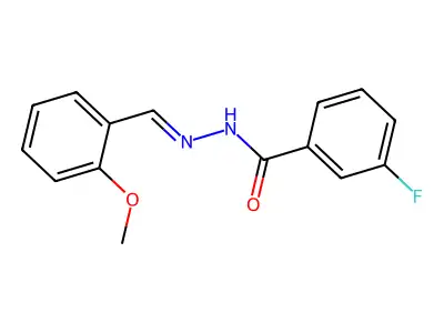 3-fluoro-N-[(E)-(2-methoxyphenyl)methylideneamino]benzamide structure