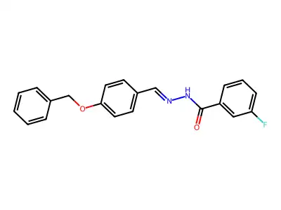 3-fluoro-N-[(E)-(4-phenylmethoxyphenyl)methylideneamino]benzamide structure