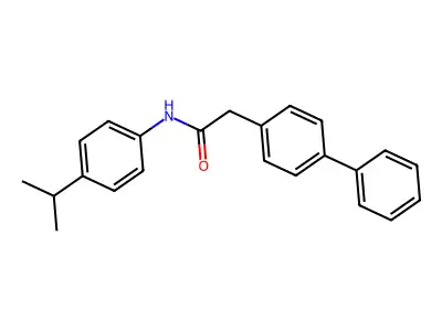 2-(4-phenylphenyl)-N-(4-propan-2-ylphenyl)acetamide structure