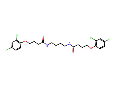 N,N'-butane-1,4-diylbis[4-(2,4-dichlorophenoxy)butanamide] structure