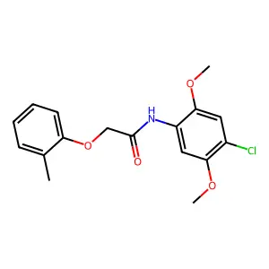 N-(4-chloro-2,5-dimethoxyphenyl)-2-(2-methylphenoxy)acetamide structure