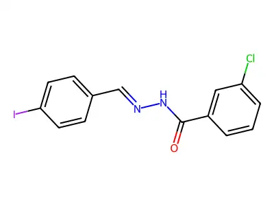 3-chloro-N-[(E)-(4-iodophenyl)methylideneamino]benzamide structure