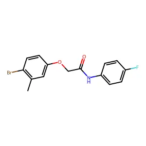 2-(4-bromo-3-methylphenoxy)-N-(4-fluorophenyl)acetamide structure