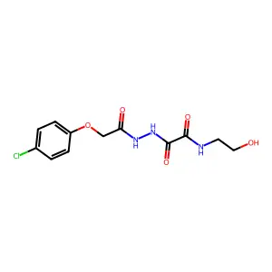 2-[2-[2-(4-chlorophenoxy)acetyl]hydrazinyl]-N-(2-hydroxyethyl)-2-oxoacetamide structure